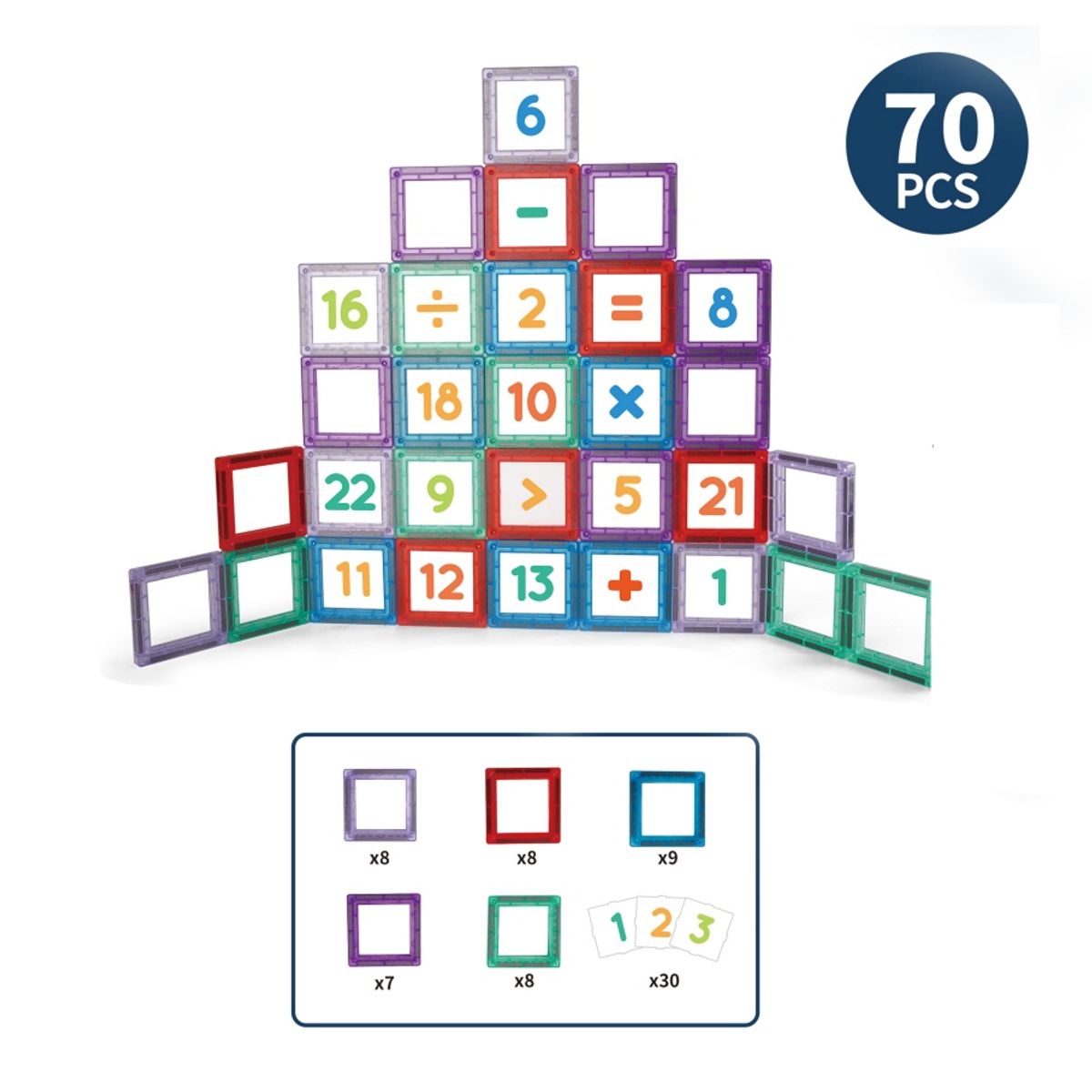 MAGNETICS - Bloques Magnéticos de Construcción 70 Piezas Juego STEM