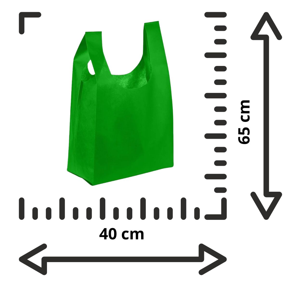 GENERICO - Bolsas Camiseta Tnt 65x40 40g Resistentes Eco Pack 100 Unidades