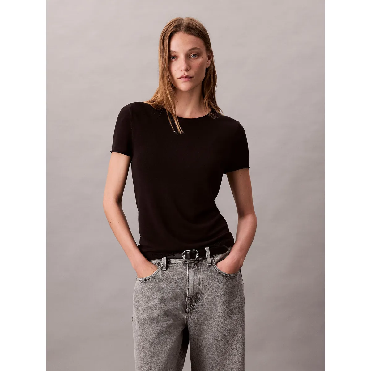 CALVIN KLEIN - Blusa De Viscosa Negro Calvin Klein