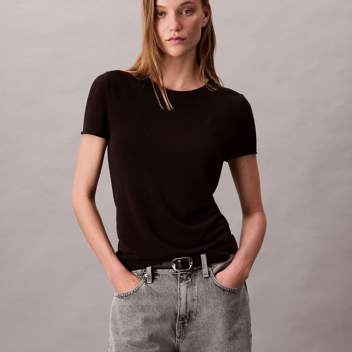 CALVIN KLEIN - Blusa De Viscosa Negro Calvin Klein