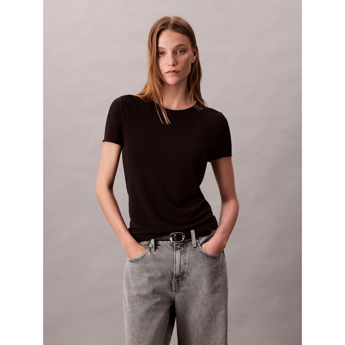 CALVIN KLEIN - Blusa De Viscosa Negro Calvin Klein