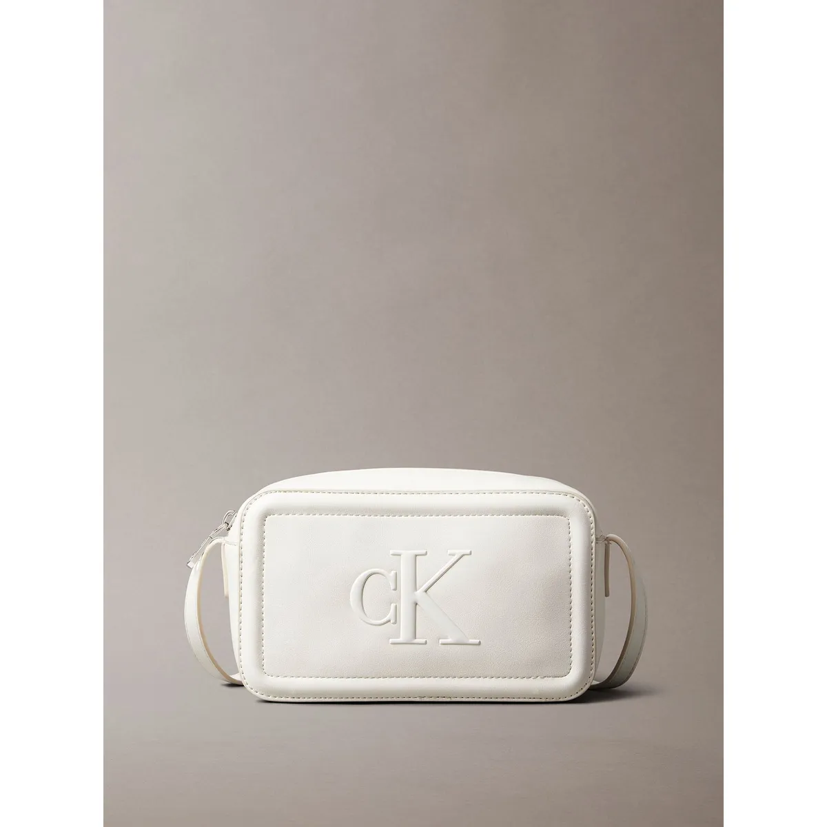 CALVIN KLEIN - Bandolera Con Logo Monograma Grabado Blanco Calvin Klein