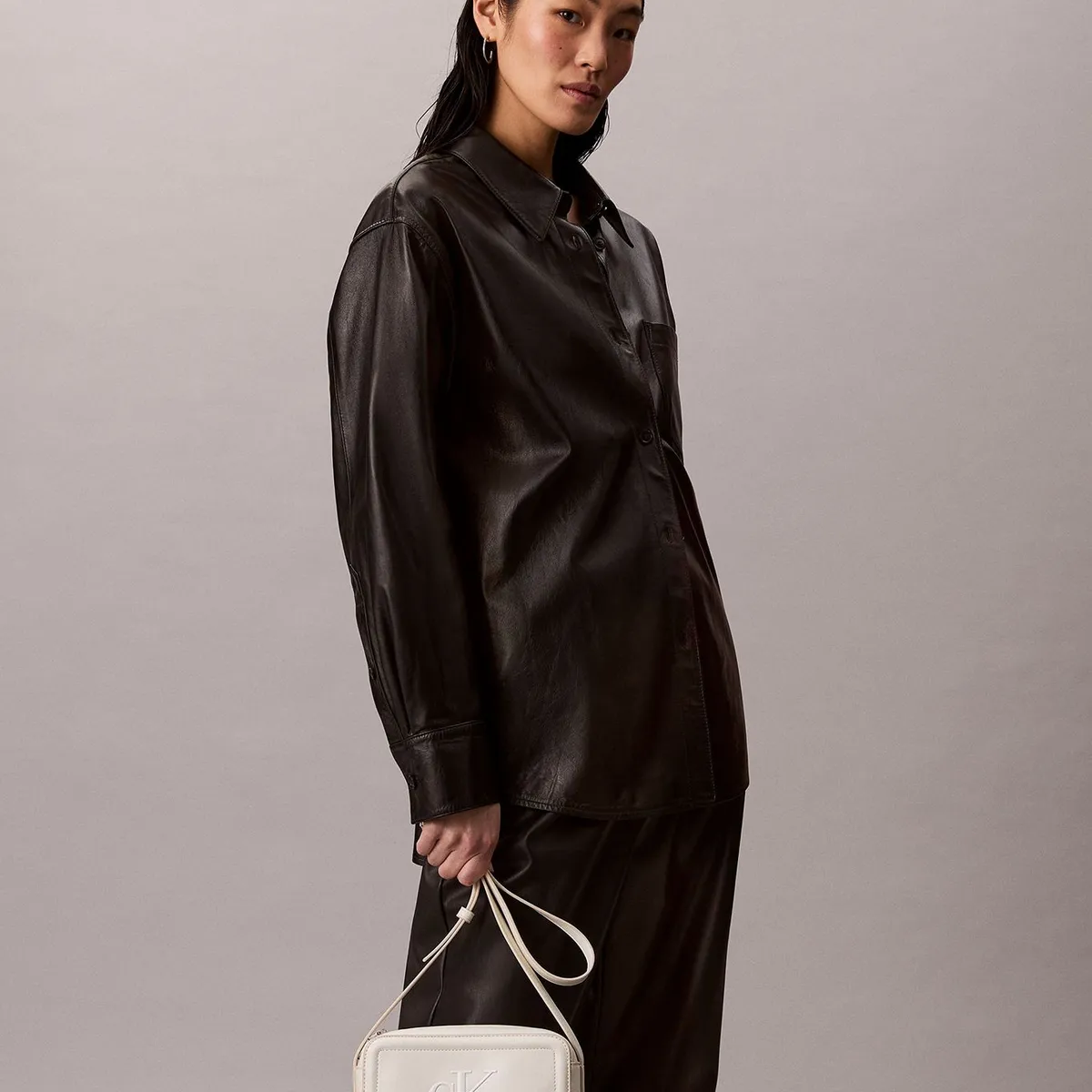 CALVIN KLEIN - Bandolera Con Logo Monograma Grabado Blanco Calvin Klein