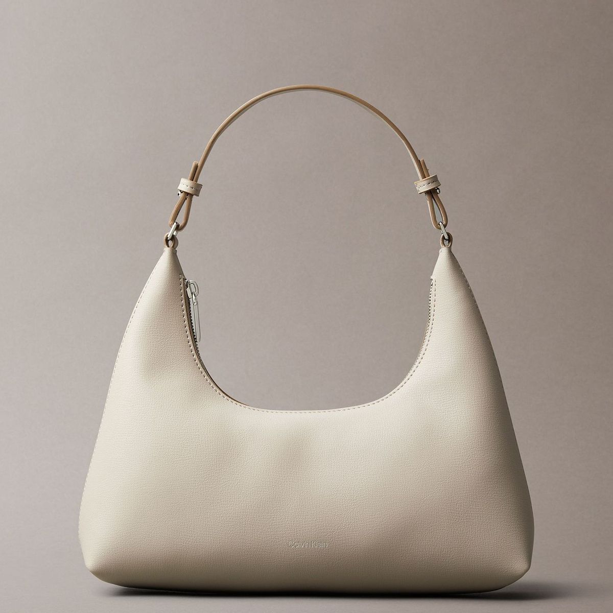 CALVIN KLEIN - Cartera De Hombro Con Logo Y Detalles Metálicos Beige Calvin Klein