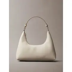 CALVIN KLEIN - Cartera De Hombro Con Logo Y Detalles Metálicos Beige