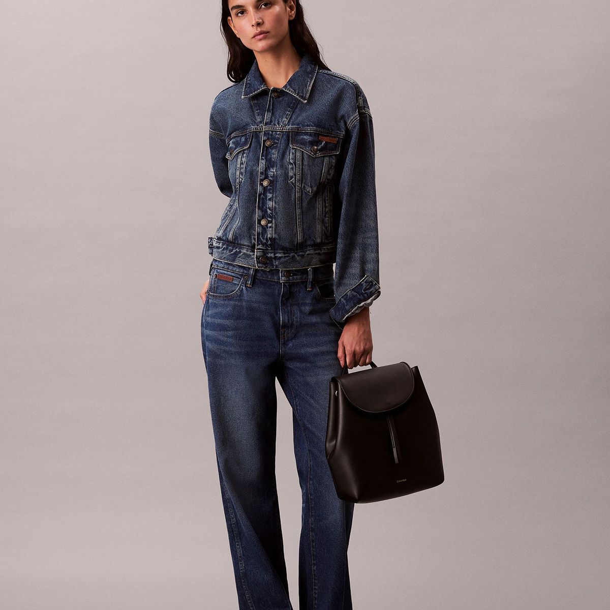 CALVIN KLEIN - Mochila Con Solapa Y Cierre Con Cordón Negro Calvin Klein