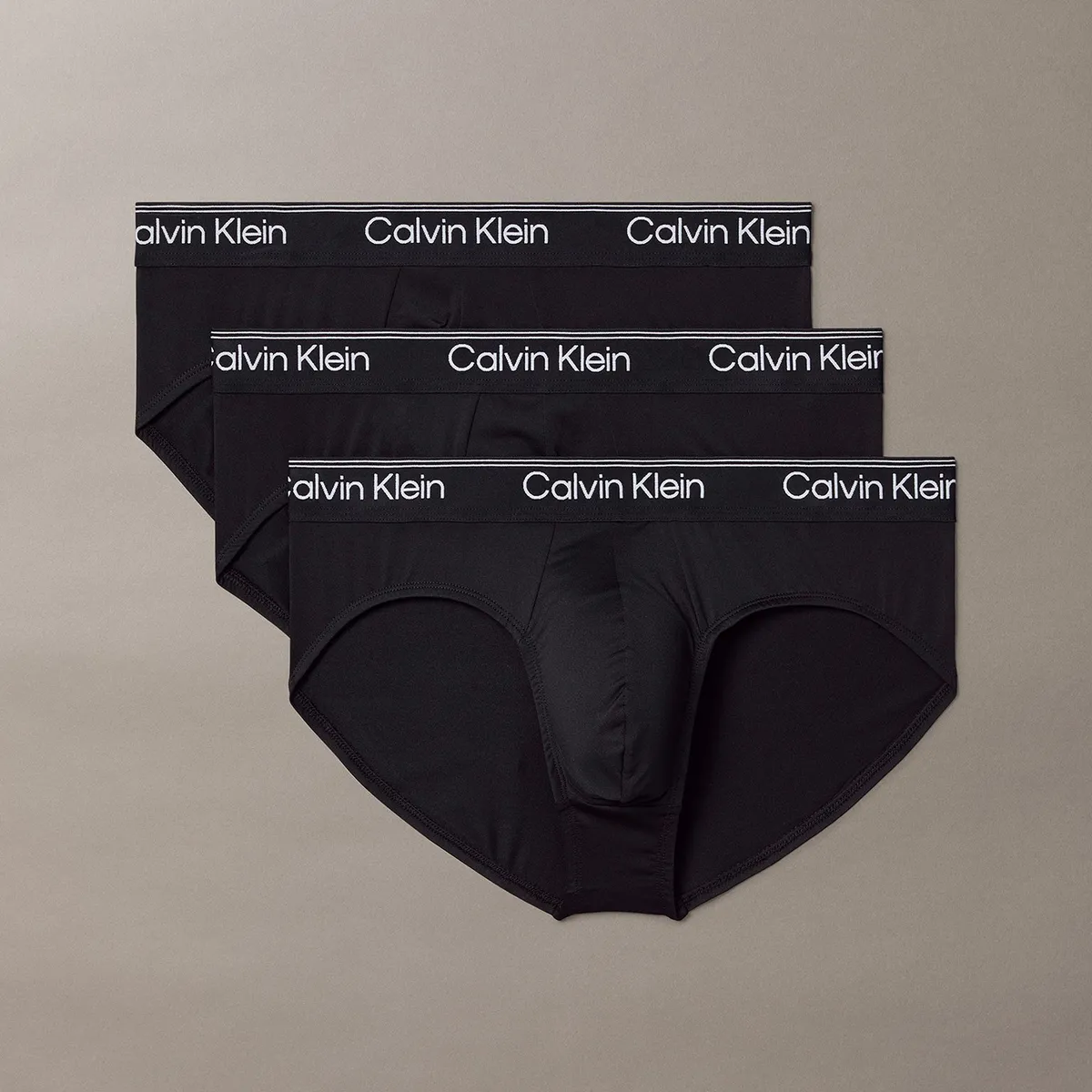 CALVIN KLEIN - Pack De 3 Slips Microfibre Stretch Negro Calvin Klein