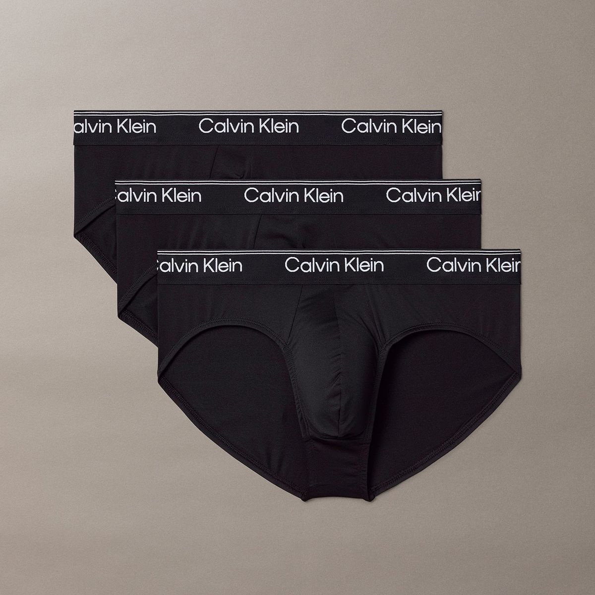 CALVIN KLEIN - Pack De 3 Slips Microfibre Stretch Negro Calvin Klein