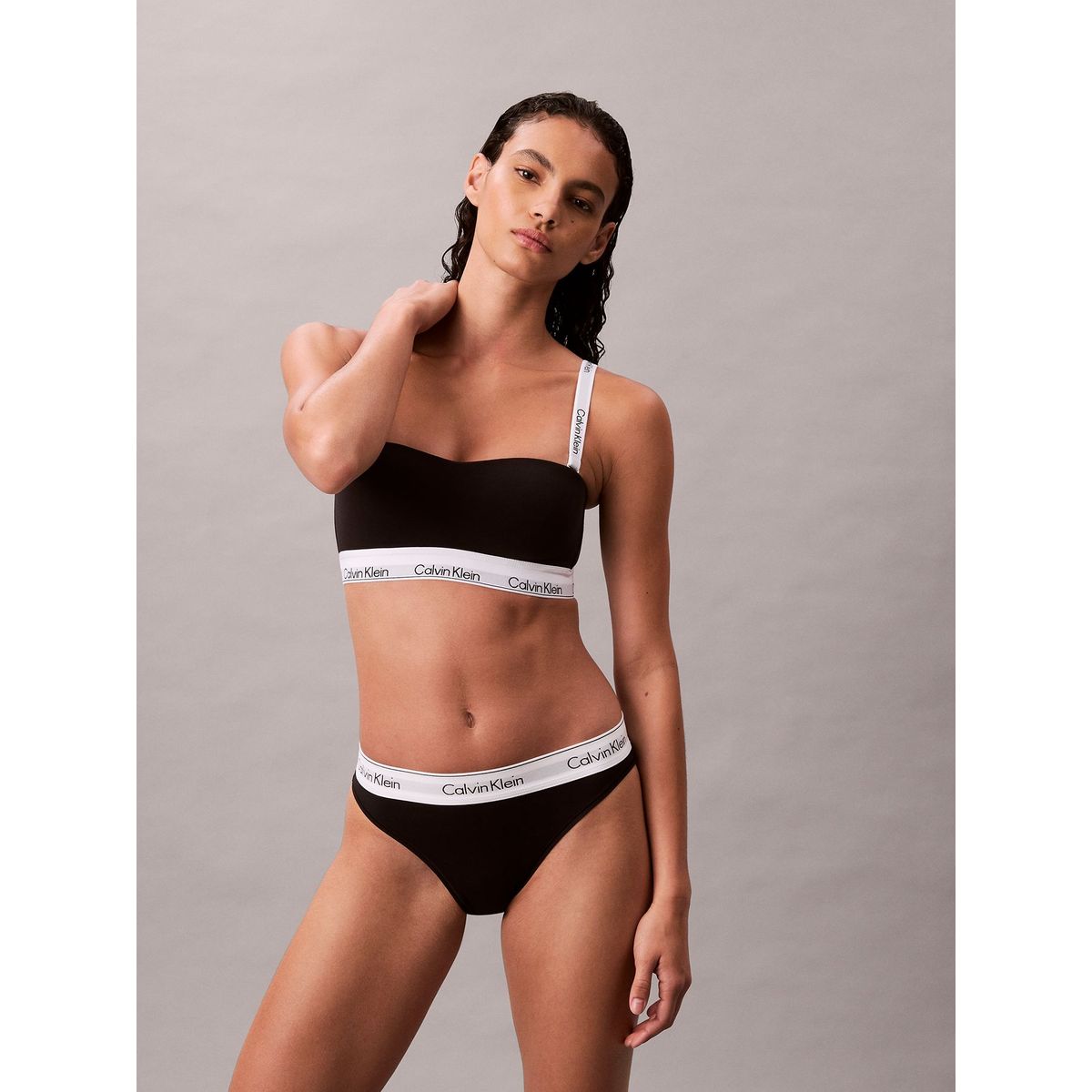 CALVIN KLEIN - Bralette Sin Tirantes Icon Cotton Modal Negro Calvin Klein