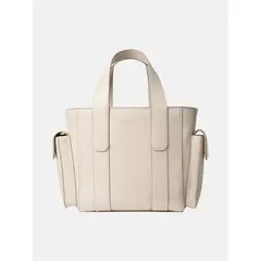 CALVIN KLEIN - Tote Bag Pequeño De Jacquard Con Logo Beige