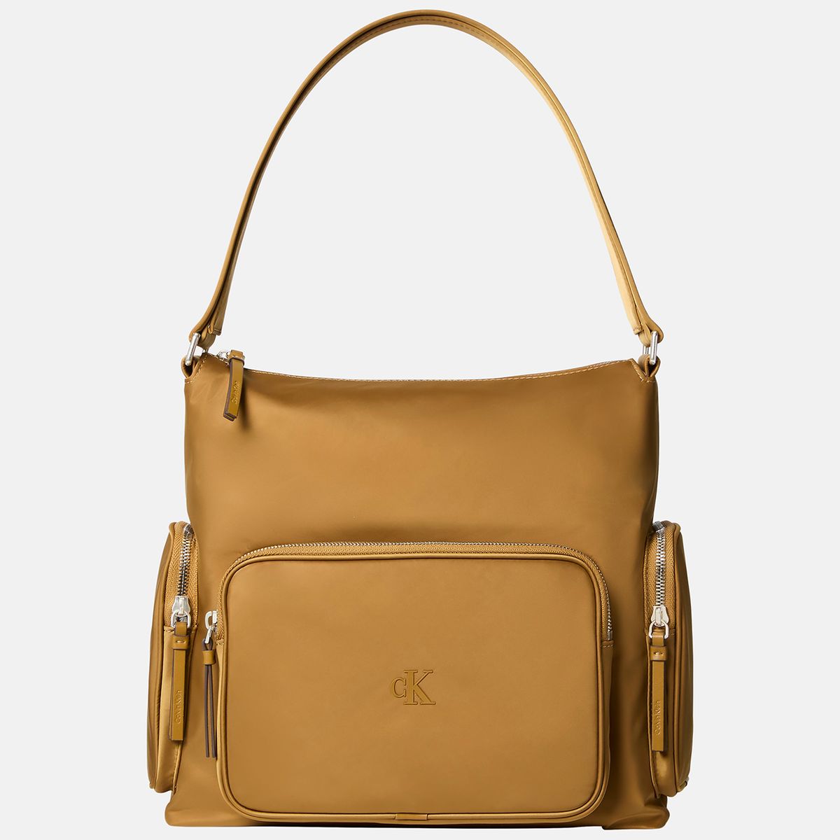 CALVIN KLEIN - Cartera De Mano De Nailon De Satén Suave Dorado Calvin Klein