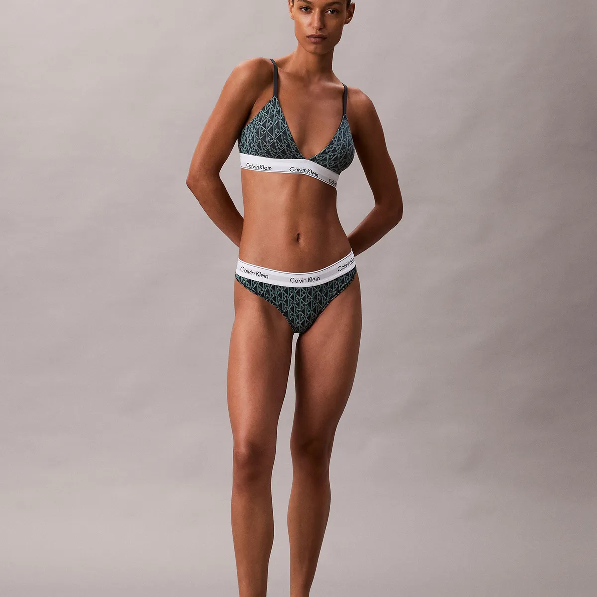 CALVIN KLEIN - Colaless Icon Cotton Modal Verde Calvin Klein