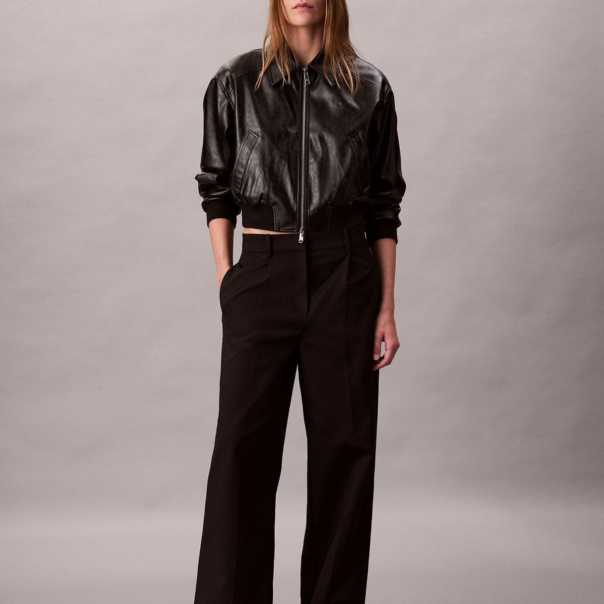 CALVIN KLEIN - Pantalones Chino De Pierna Ancha Negro Calvin Klein