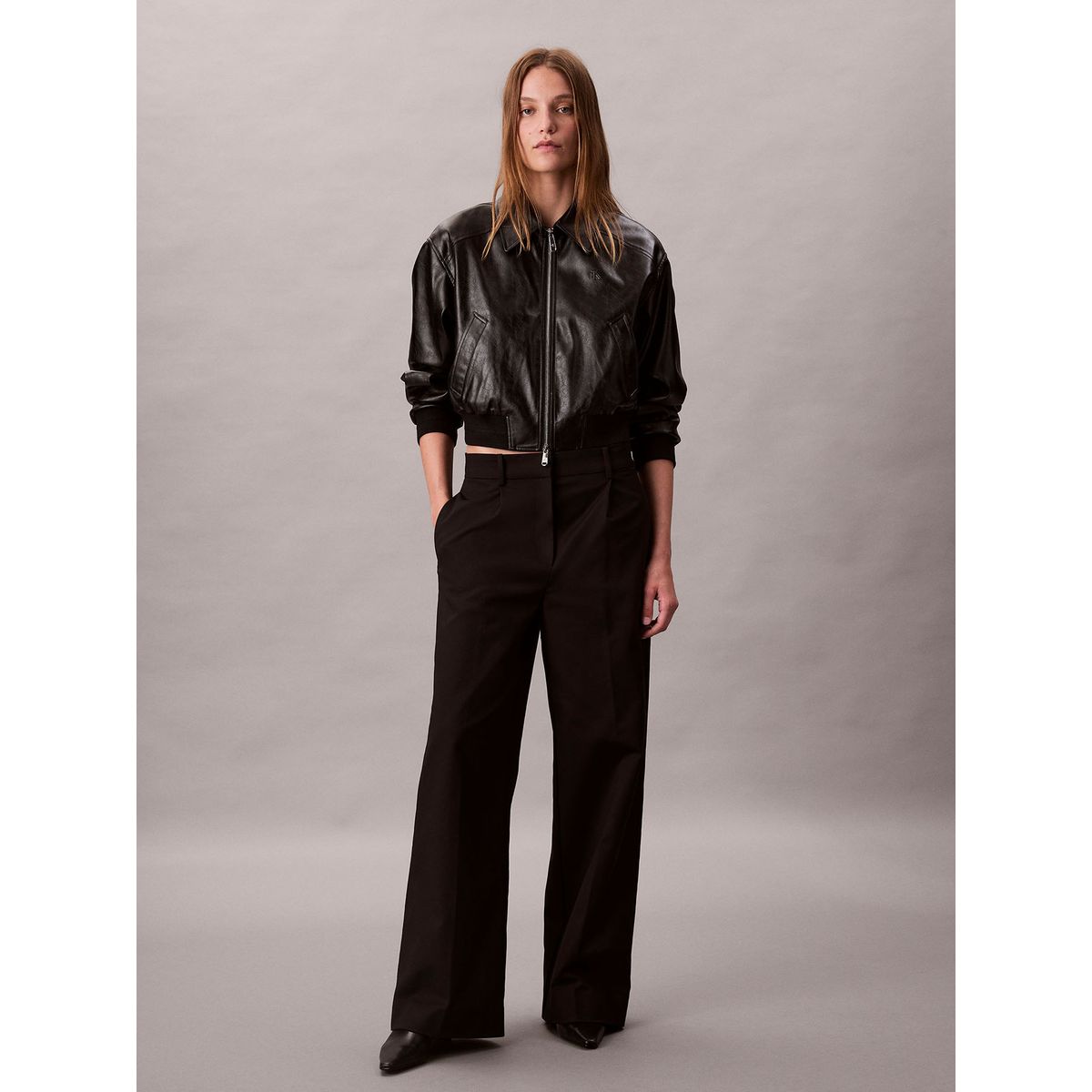 CALVIN KLEIN - Pantalones Chino De Pierna Ancha Negro Calvin Klein