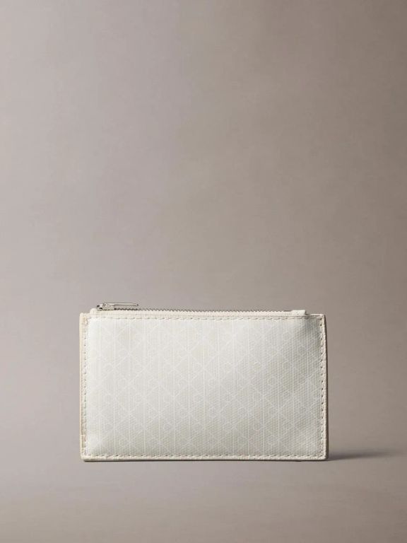 Tarjetero con Estampado de Monograma CK Blanco Blanco TALLA UNICA