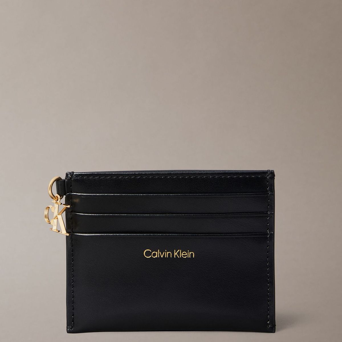 CALVIN KLEIN - Tarjetero de Cuero con Cremallera Negro Calvin Klein