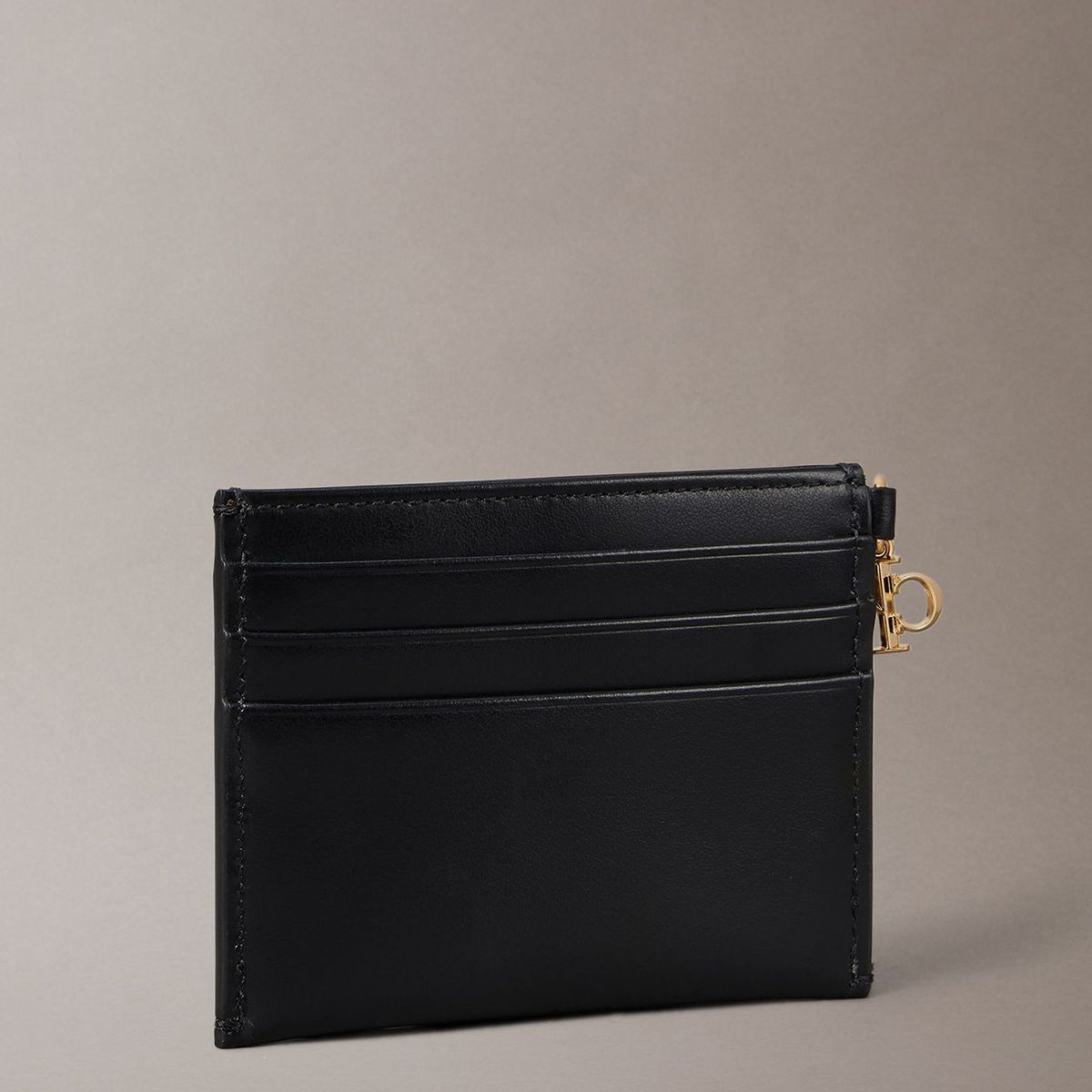 CALVIN KLEIN - Tarjetero de Cuero con Cremallera Negro Calvin Klein