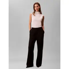 CALVIN KLEIN - Pantalón De Punto Ponte Con Pierna Ancha Negro