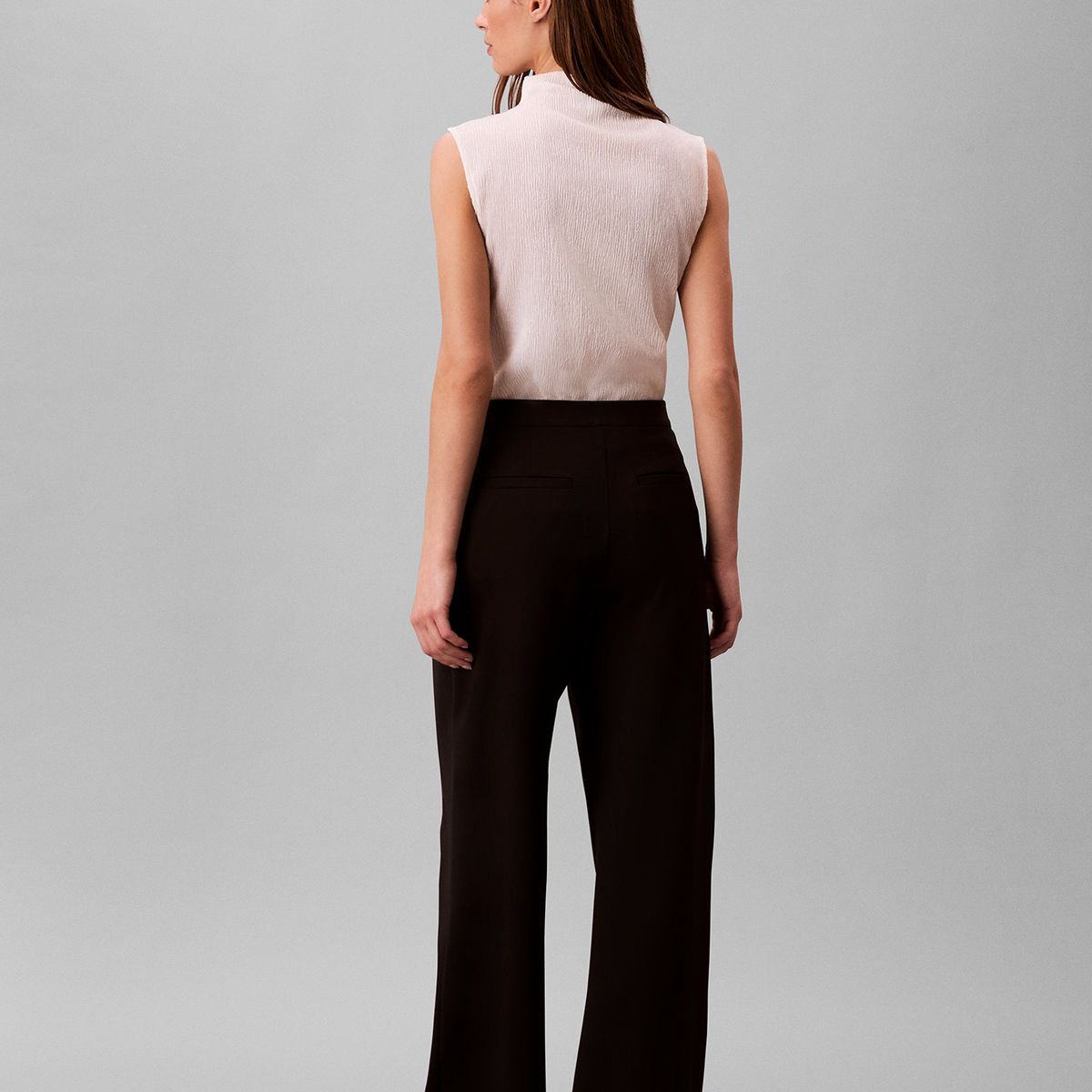 CALVIN KLEIN - Pantalón De Punto Ponte Con Pierna Ancha Negro Calvin Klein