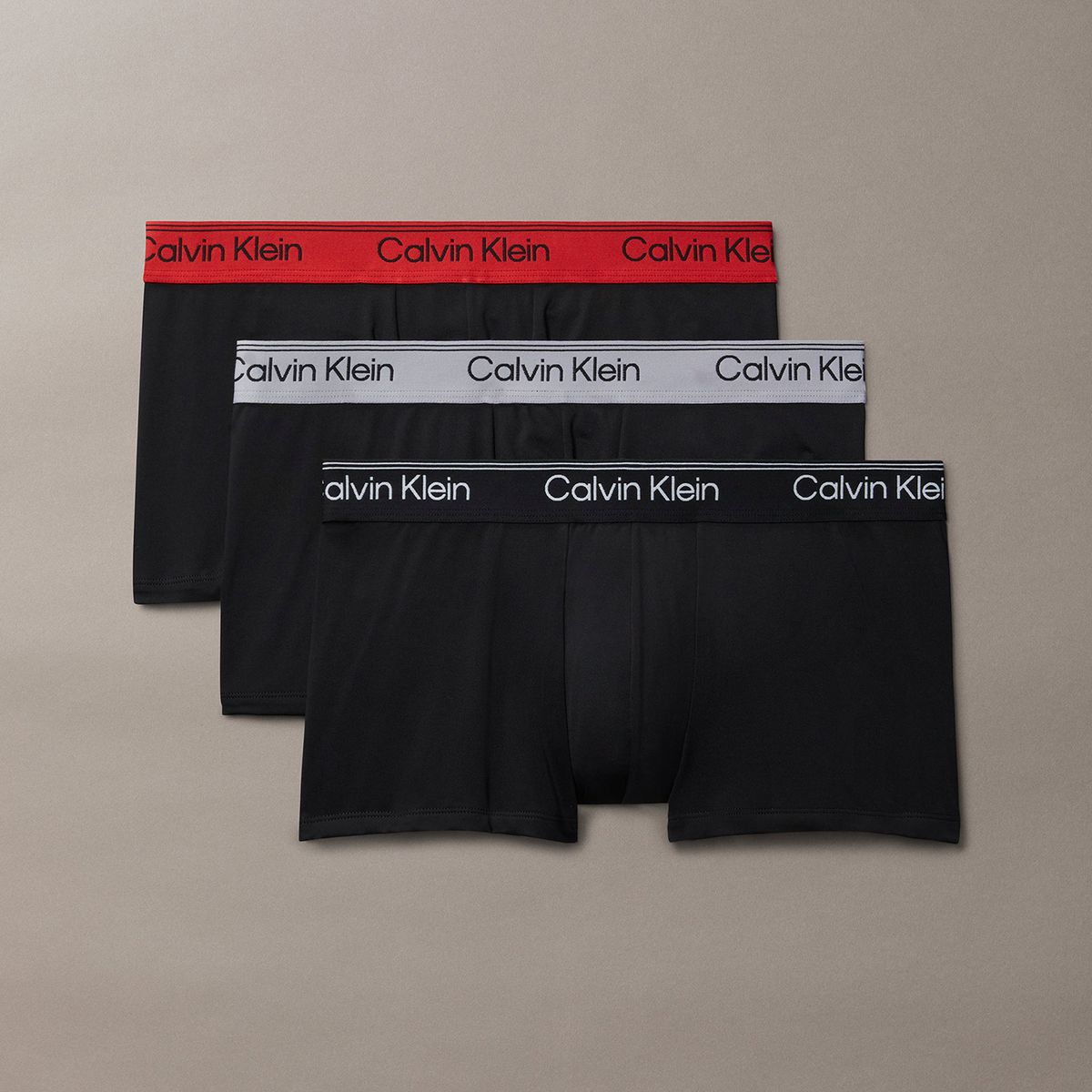 CALVIN KLEIN - Pack De 3 Bóxers Low Rise Trunk Microfibre Stretch Negro Calvin Klein