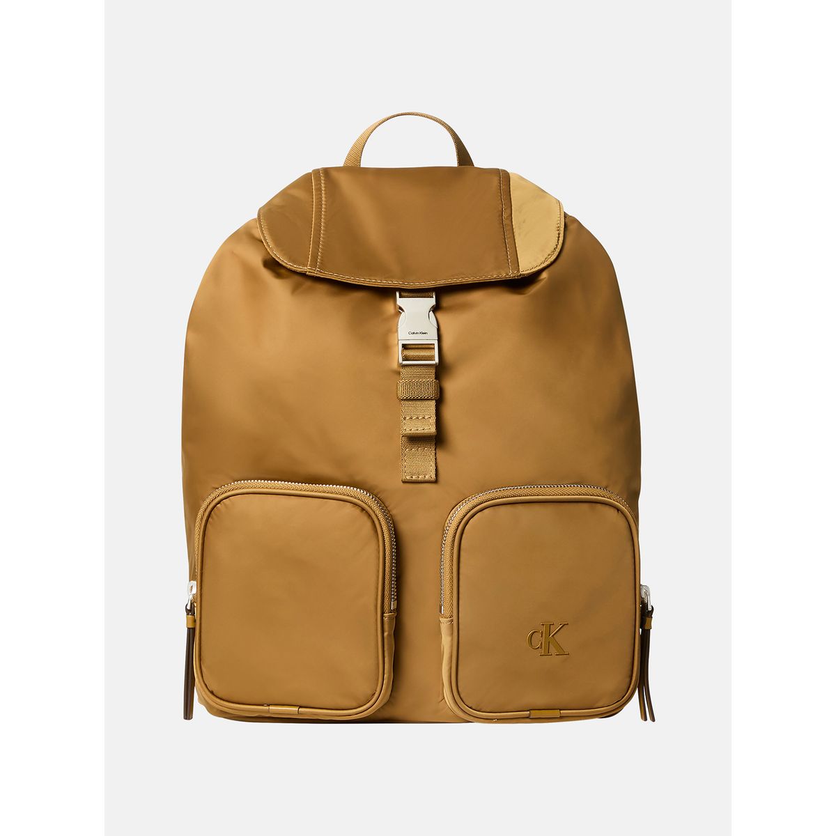 CALVIN KLEIN - Mochila Con Solapa De Satén Y Nailon Dorado Calvin Klein