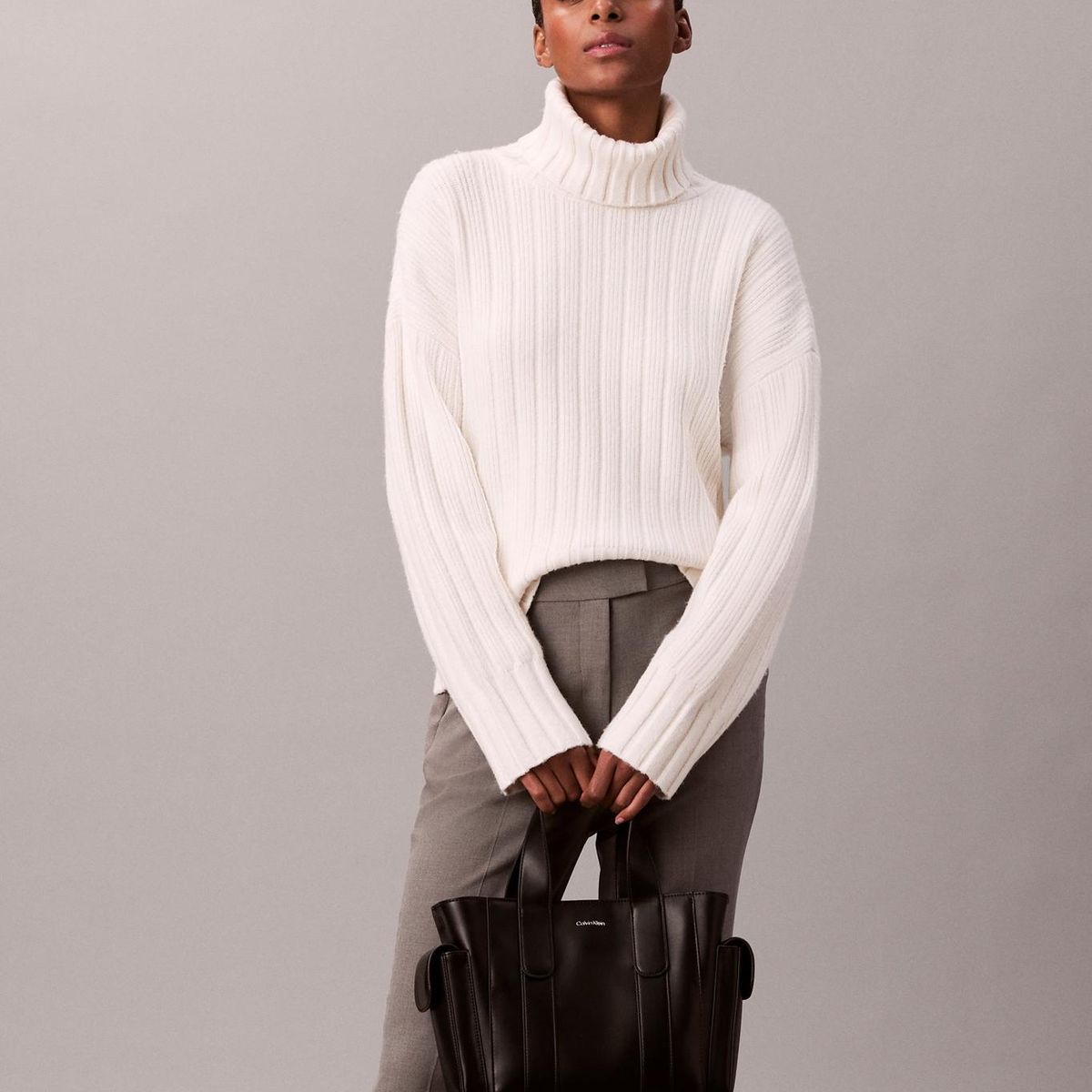 CALVIN KLEIN - Tote Bag Pequeño De Jacquard Con Logo Negro Calvin Klein