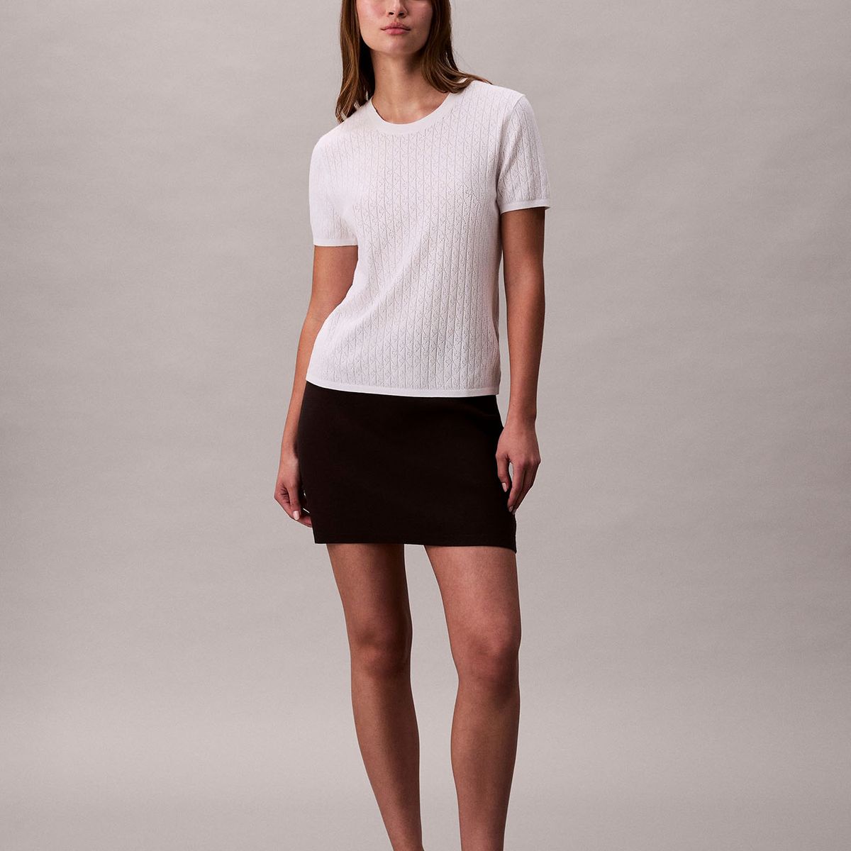 CALVIN KLEIN - Blusa En Tejido Calado Blanco Calvin Klein