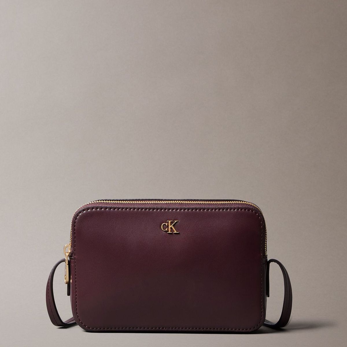 CALVIN KLEIN - Bandolera Con Herraje Con Logo Monograma Café Calvin Klein