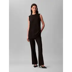 CALVIN KLEIN - Blusa Con Logo En Jacquard Negro
