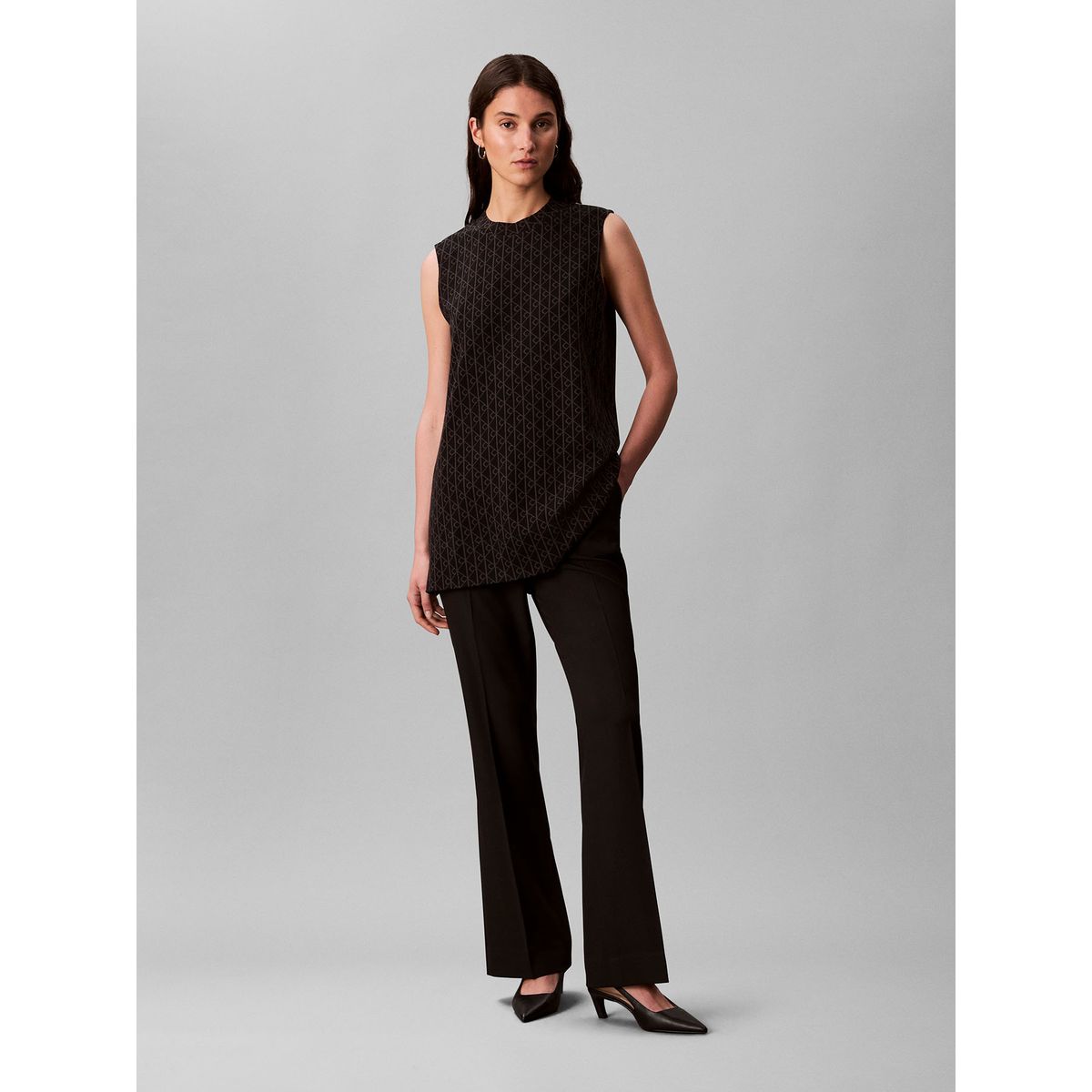 CALVIN KLEIN - Blusa Con Logo En Jacquard Negro Calvin Klein