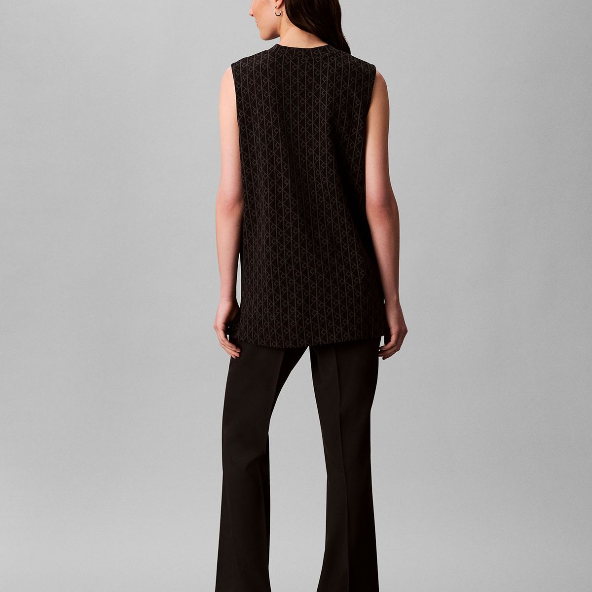 CALVIN KLEIN - Blusa Con Logo En Jacquard Negro Calvin Klein