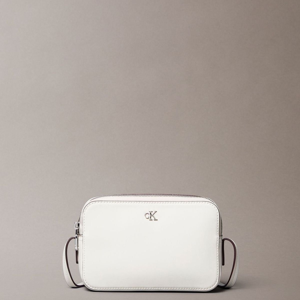 CALVIN KLEIN - Bandolera Con Herraje Con Logo Monograma Blanco Calvin Klein