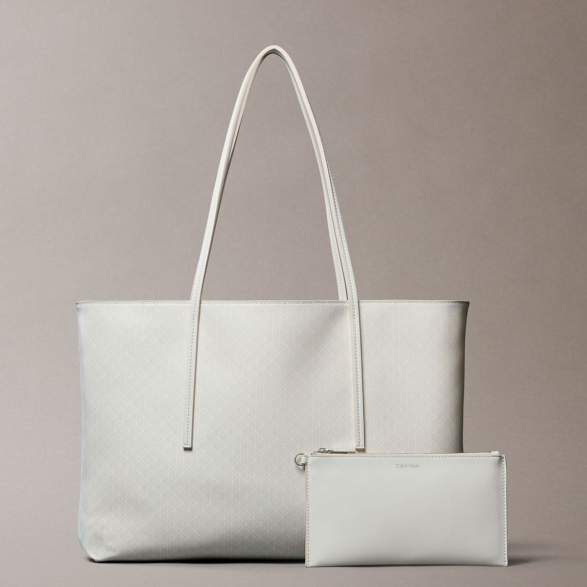 CALVIN KLEIN - Cartera Tote Con Estampado De Monograma Blanco Calvin Klein
