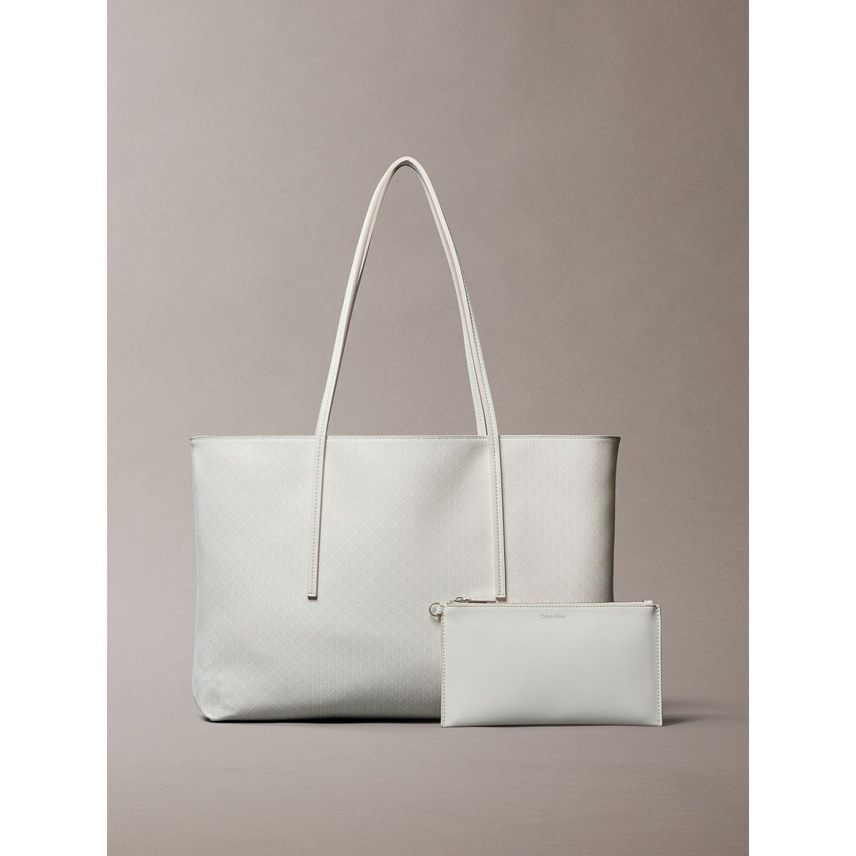 CALVIN KLEIN - Cartera Tote Con Estampado De Monograma Blanco Calvin Klein