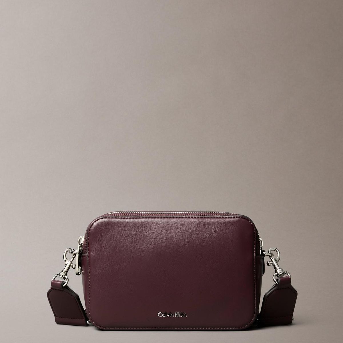 CALVIN KLEIN - Bandolera Webbing Double Strap Café Calvin Klein