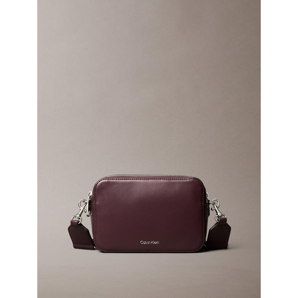 CALVIN KLEIN - Bandolera Webbing Double Strap Café Calvin Klein