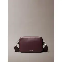 CALVIN KLEIN - Bandolera Webbing Double Strap Café