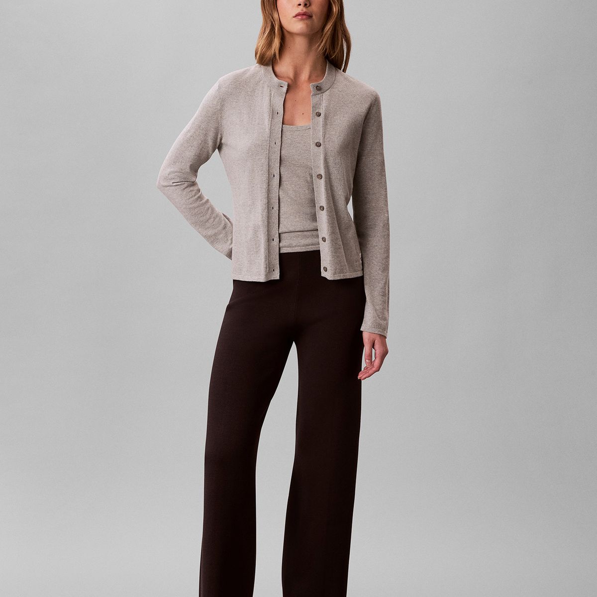 CALVIN KLEIN - Pantalón En Tejido Milano Negro Calvin Klein