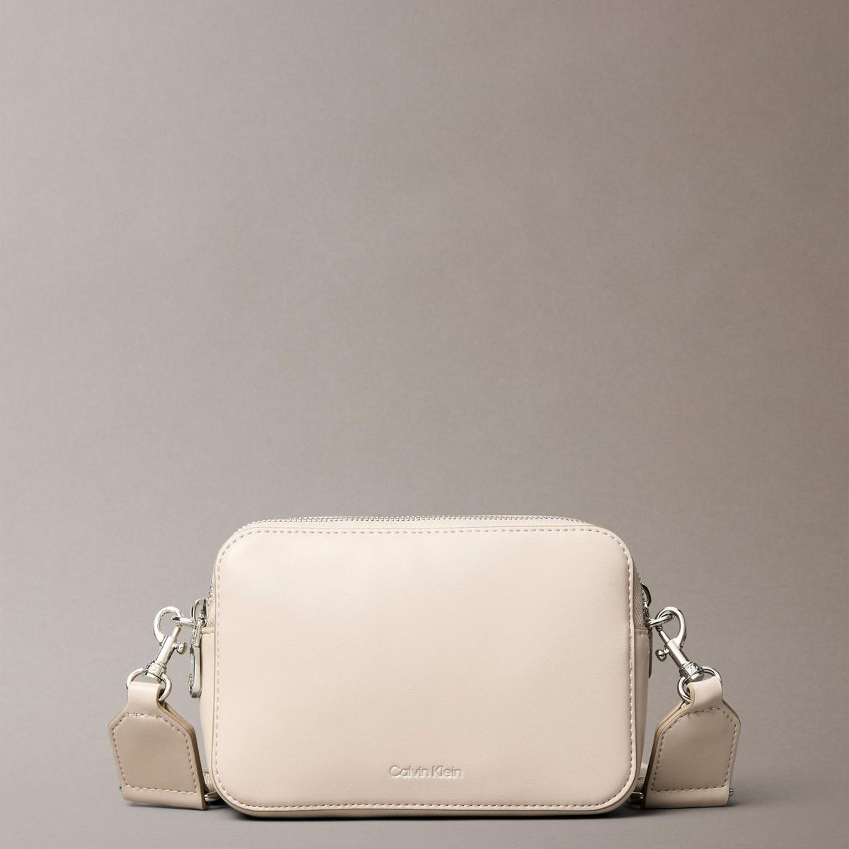 CALVIN KLEIN - Bandolera Webbing Double Strap Beige Calvin Klein