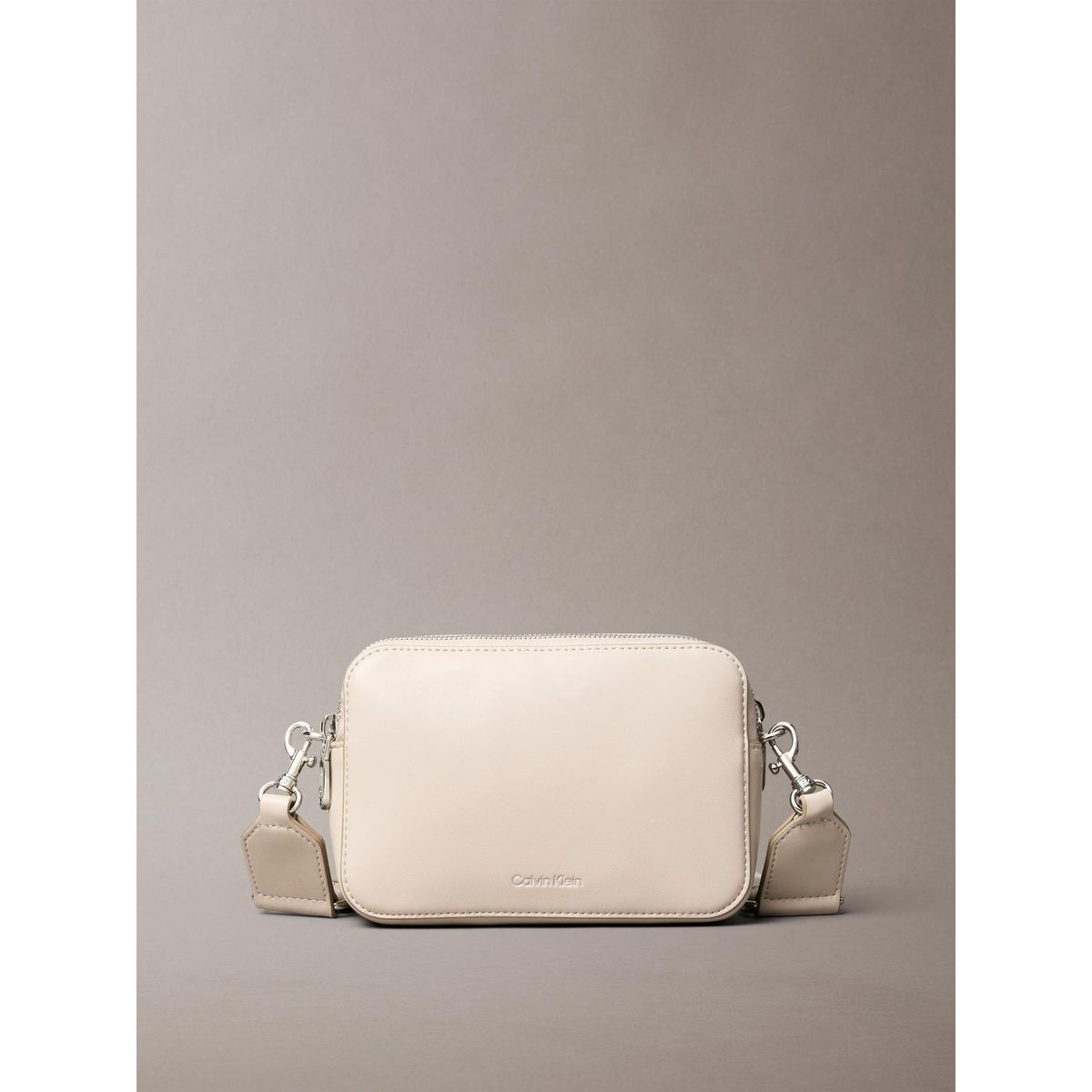 CALVIN KLEIN - Bandolera Webbing Double Strap Beige Calvin Klein