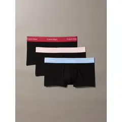 CALVIN KLEIN - Pack De 3 Bóxers Low Rise Trunk Icon Cotton Stretch Negro