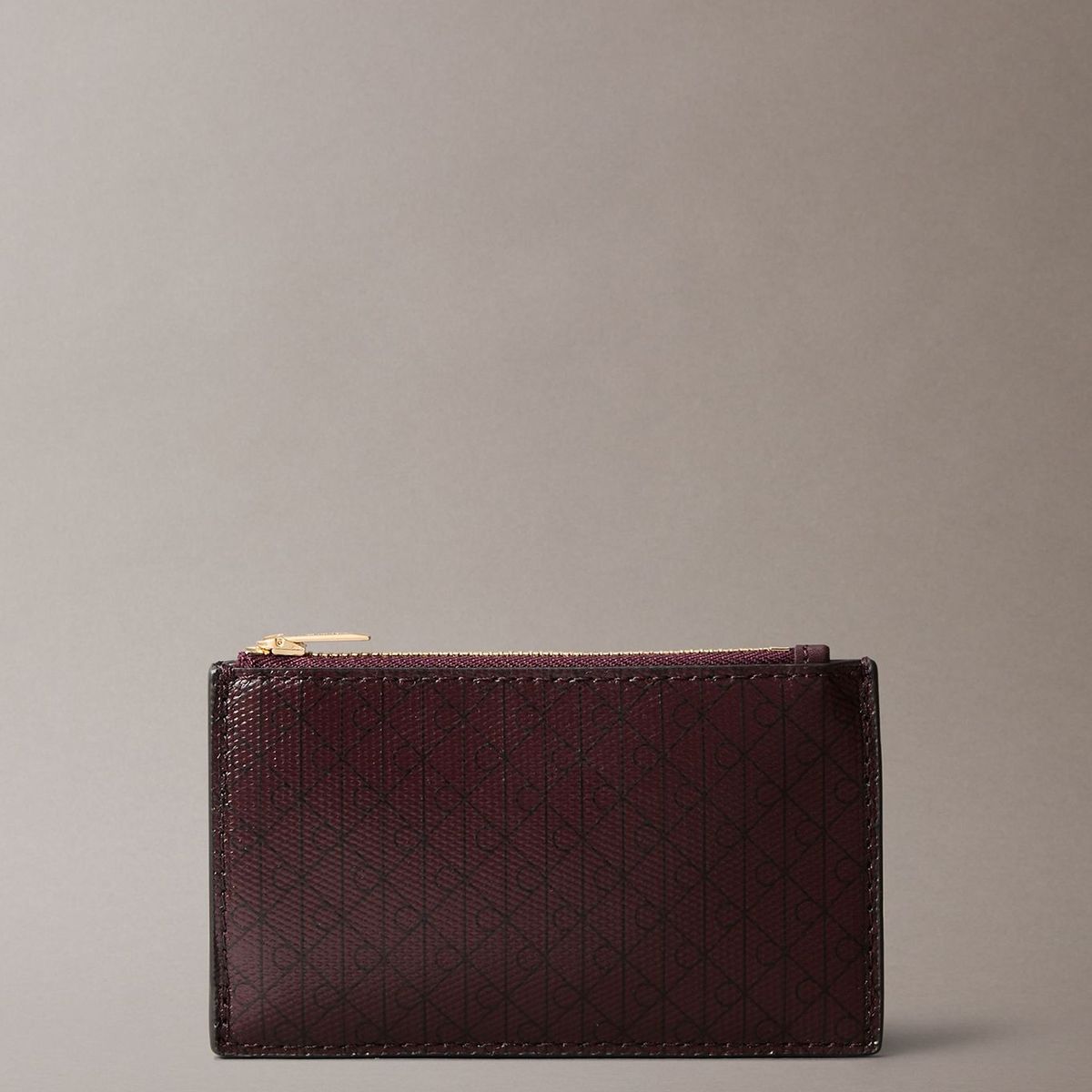 CALVIN KLEIN - Tarjetero con Estampado de Monograma CK Café Calvin Klein