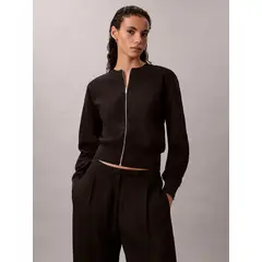 CALVIN KLEIN - Blusa De Crepé Elástico Con Cremallera Negro