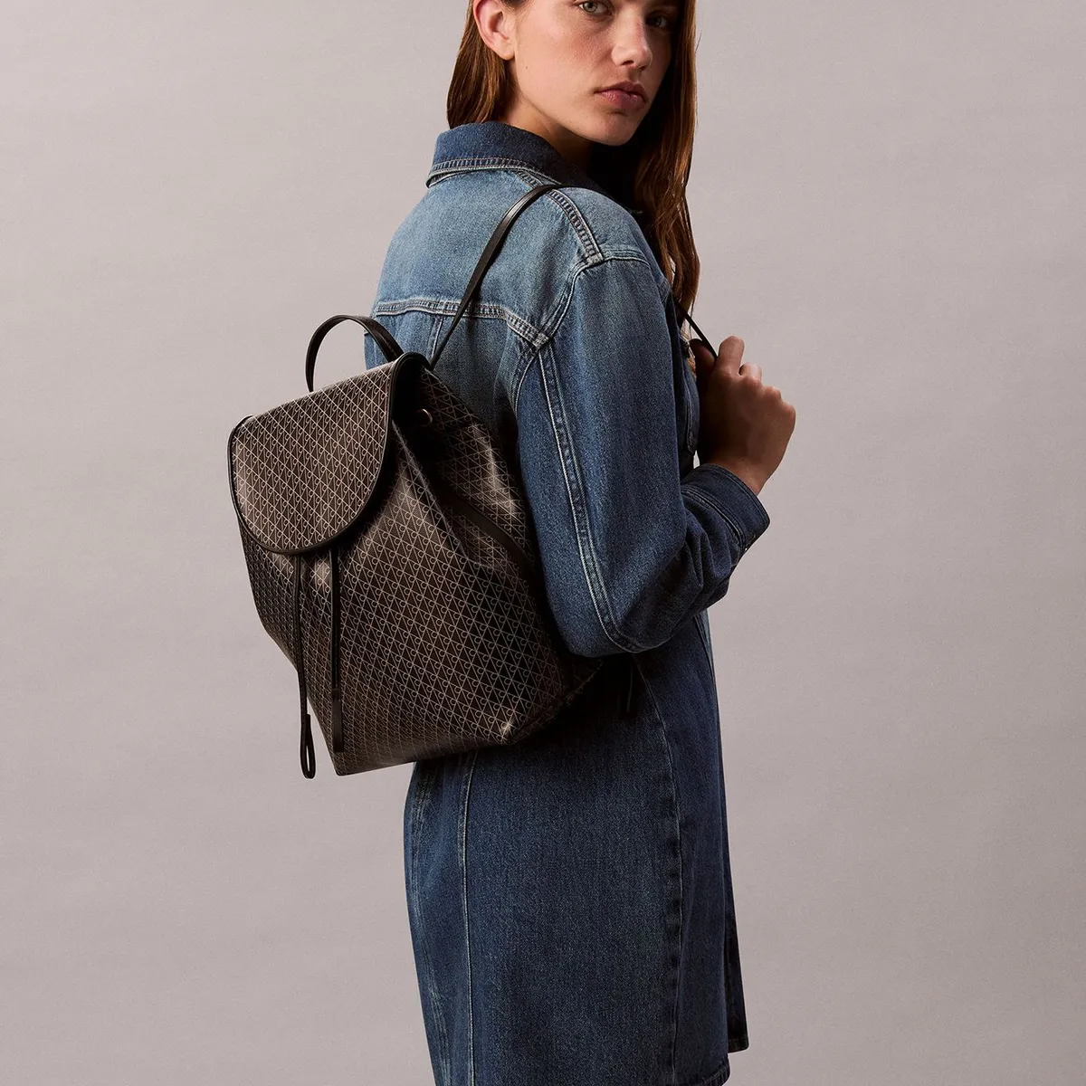 CALVIN KLEIN - Mochila Con Estampado De Monograma Integral Negro Calvin Klein