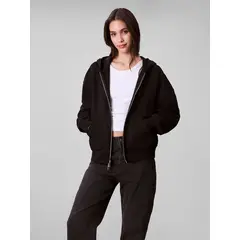 CALVIN KLEIN - Polerón Con Gorro Y Cierre De Cremallera Negro