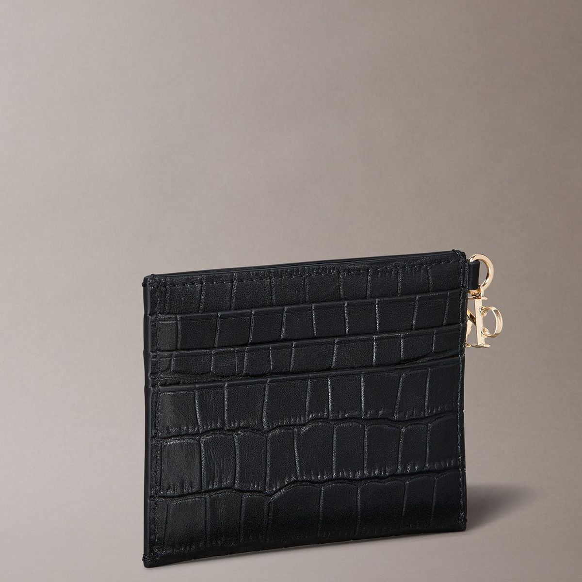 CALVIN KLEIN - Tarjetero de Cuero Efecto Cocodrilo con Rfid Negro Calvin Klein