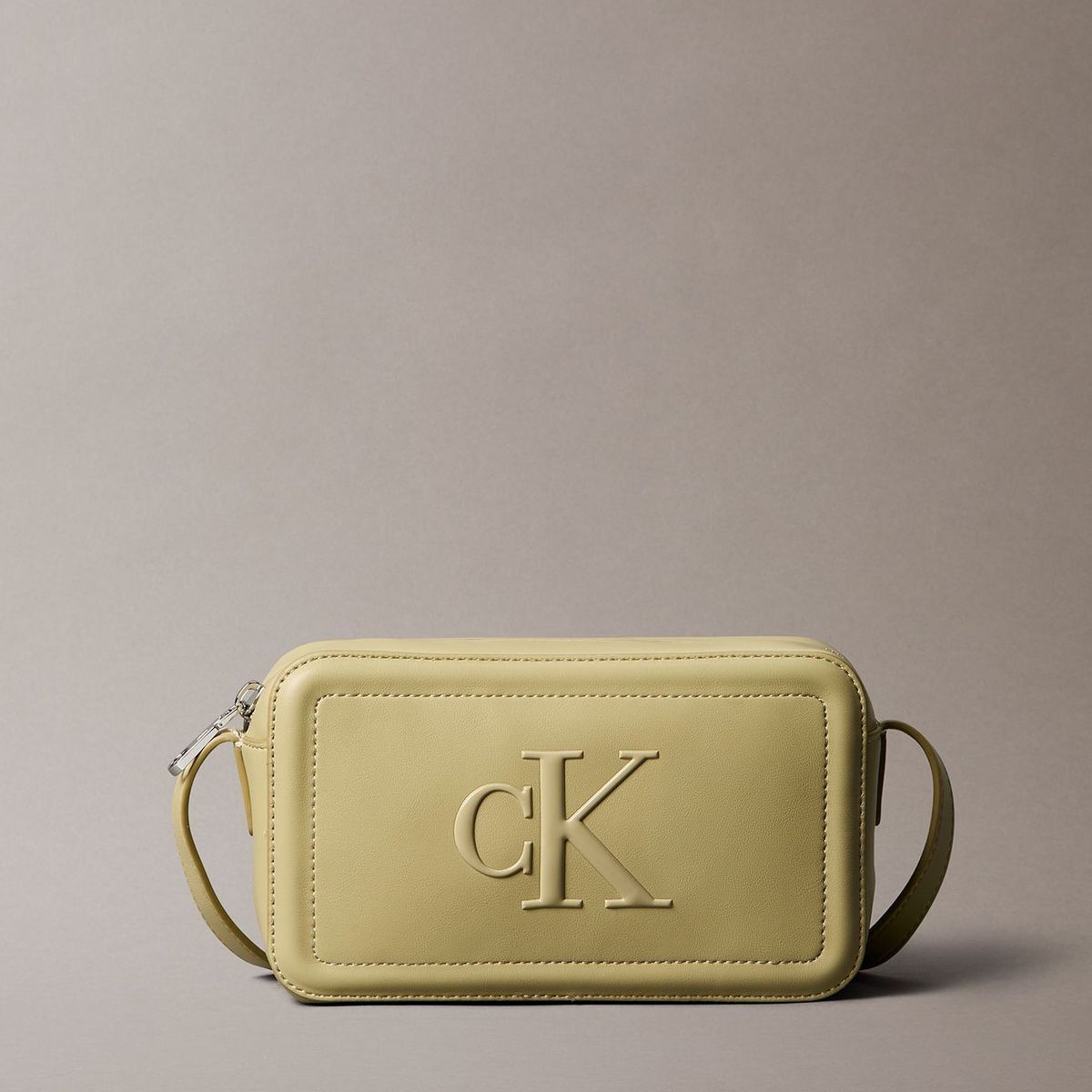 CALVIN KLEIN - Bandolera Con Logo Monograma Grabado Verde Calvin Klein