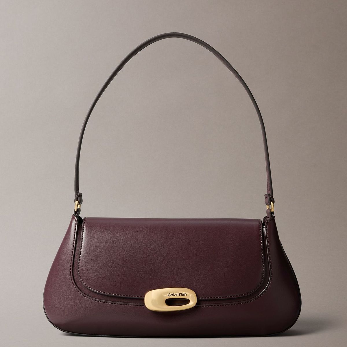 CALVIN KLEIN - Cartera Con Solapa Superior Café Calvin Klein