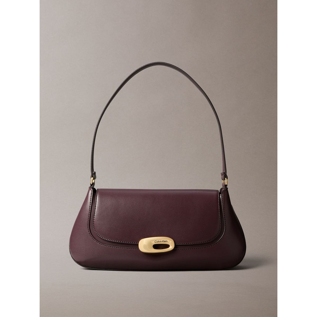 CALVIN KLEIN - Cartera Con Solapa Superior Café Calvin Klein