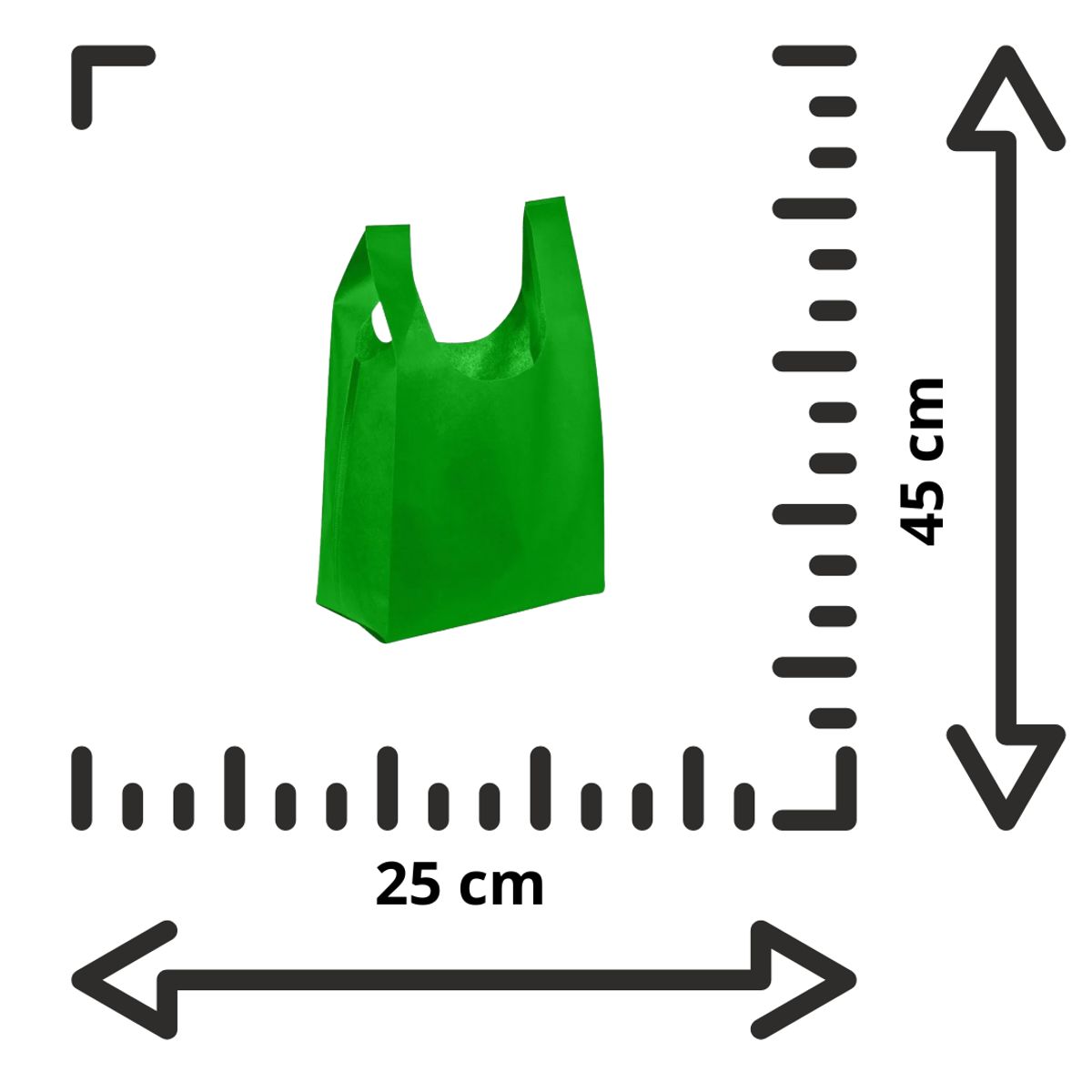 GENERICO - Bolsas Camiseta Tnt 45x25 18g Resistentes Eco Pack 100 Unidades